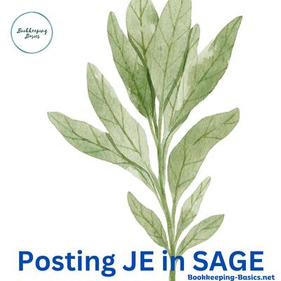Posting JE In SAGE
