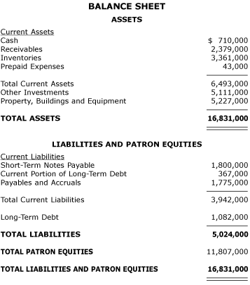 Sample Balance Sheet